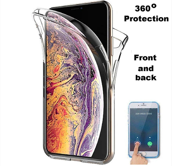 TPU 360 Grad Schutzhülle für iPhone 8-15 Pro Max Transparent - Sparimperium