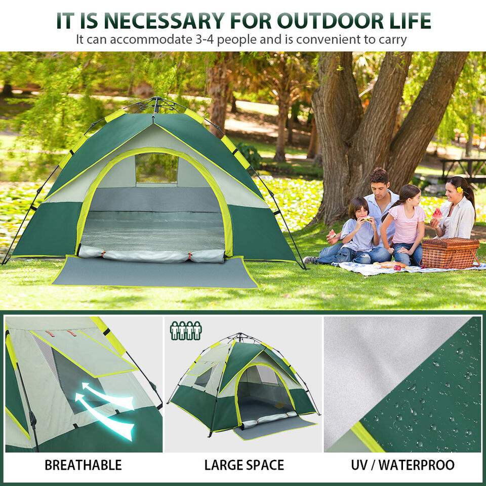 pop up wurfzelt 4 personen Campingzelt Pop Up Wurfzelt für 3-4 Personen Wasserdicht