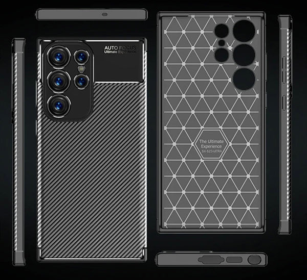 Samsung Galaxy S20-S24 Ultra TPU Carbon Schutzhülle Kameraschutz - Sparimperium