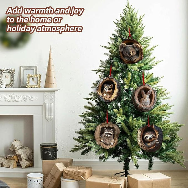 8x Acryl Weihnachtsanhänger Tiere Christbaumschmuck Tier Deko Set