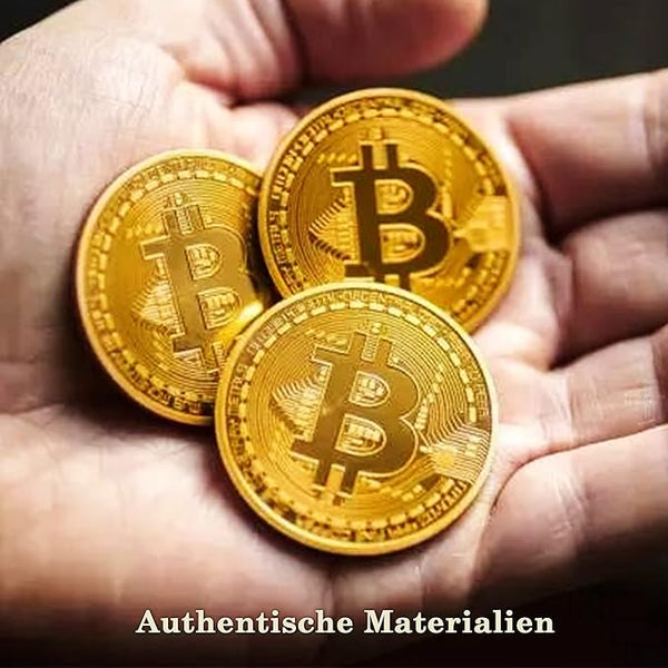 Bitcoin Medaille Glanz-Finish – 24 Karat Echtgold-Überzug – Krypto Sammlerstück - Sparimperium