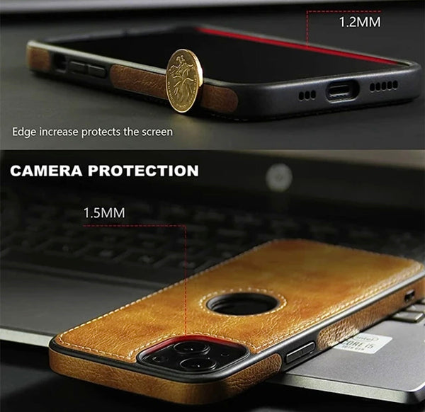 Kunstleder Schutzhülle für iPhone 7 11 12 13 14 15 16 Pro Max PU-Leder - Sparimperium