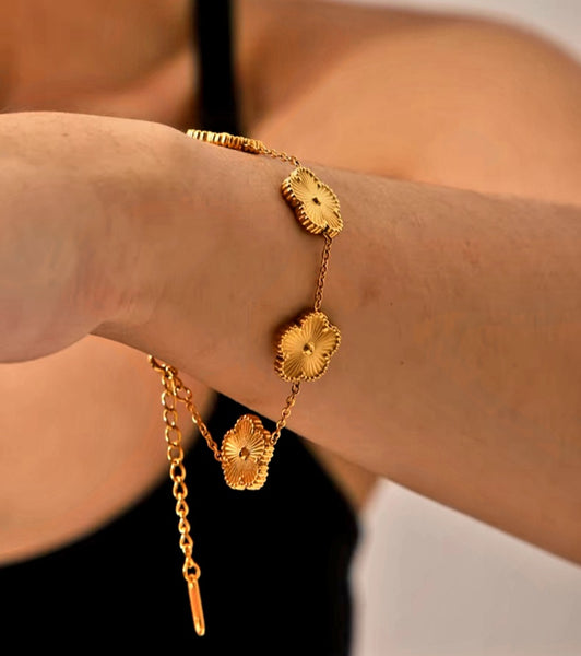 Kleeblatt Armband für Damen Armreif Glücksarmband
