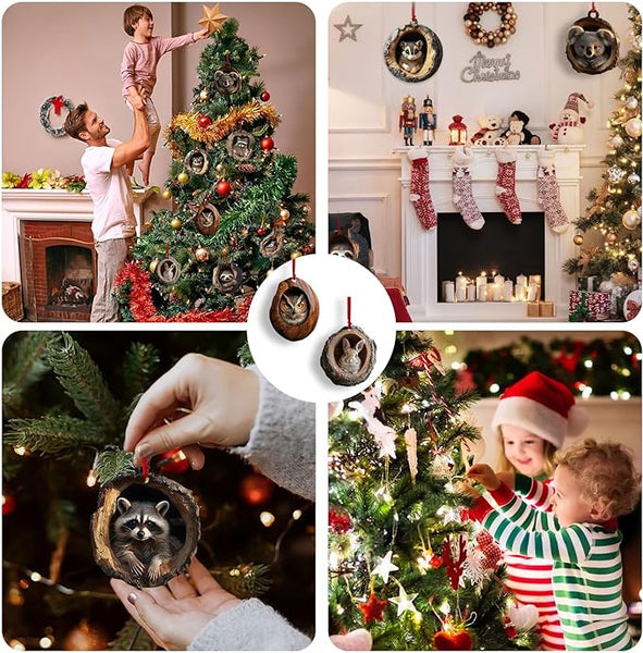 8x Acryl Weihnachtsanhänger Tiere Christbaumschmuck Tier Deko Set