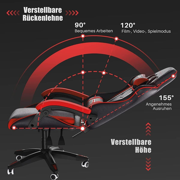 Gaming-Stuhl Ergonomischer Bürostuhl mit Kissen - Sparimperium