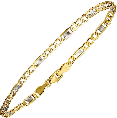 Stegpanzerarmband aus 8 Karat (333) Gelbgold 19cm - Sparimperium